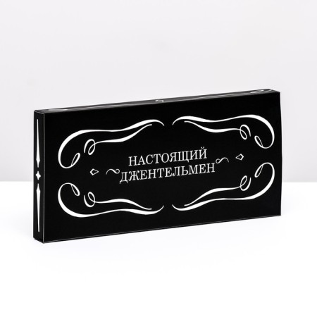 Gift box for tiles of chocolate, with the window "Real man", 17 x 8 x 1.4 cm-1
