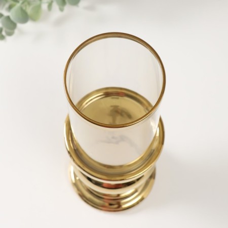 Ceramics candlestick, glass for 1 candle "grace" d = 7.5 cm gold 10x10x28.5 cm-2