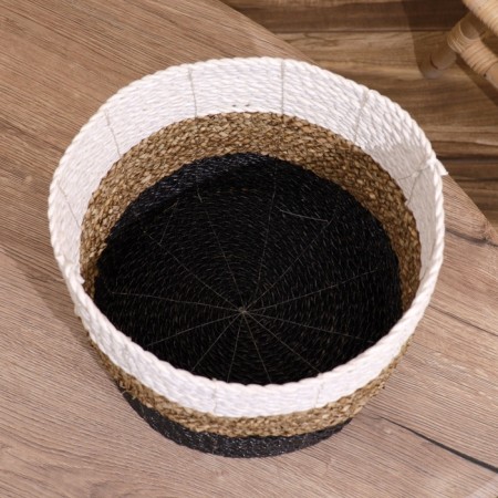 Wicker basket with a lid 27x27x35 cm-5