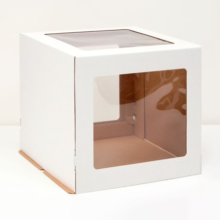 Box for cake 3 windows, 30 x 30 x 29 cm