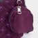 A backpack with a zipper, an outer pocket, 2 side pockets, a wallet, a purple color
