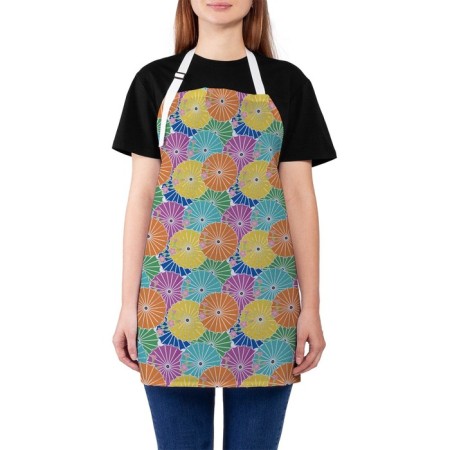 Apron kitchen with a photo print "Chinese umbrellas", adjustable, size OS