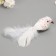 Fluffs on the clothespin set 2 pcs "Doves with sparkles and a long tail" White 5x6x15 cm