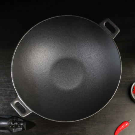 Frying pan-car cast-iron Magma "Hemming", 31 × 8 cm, with a wooden cover-4