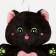 Soft toy "cat", 24 cm, black color