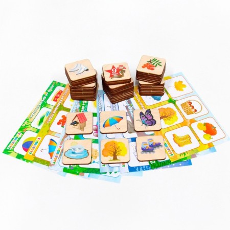 Loto children's "4 times of the year" square chips-4
