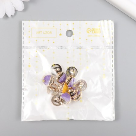 Button plastic for creativity "Color half" set 12 pcs mix 1.7x1.7x0.8 cm-3