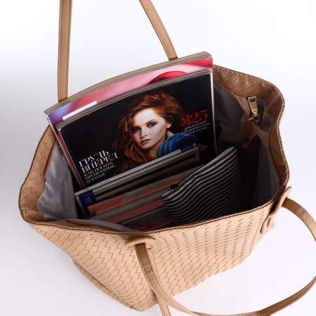 Zipper bag with lightning, beige color-6