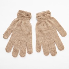 Female gloves, beige color, river 18