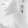 Earrings with the removable element "Transformer" Cross, black color in silver