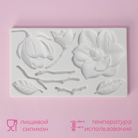 Mold Dolyana "Magnolia", silicone, 18 × 10 × 1.2 cm, color mix-1