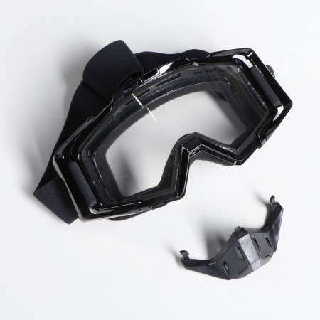 Glasses-mask, with removable nose protection, transparent glass, black-5