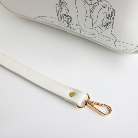 Women's bag over the shoulder Textura, small, white color-6