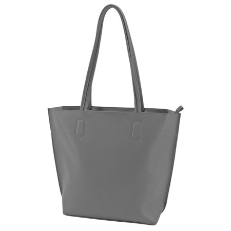 Female bag, artificial leather, gray 30x11x35 cm
