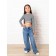 TOP for a girl with long sleeves on Generation ties, height 140 cm, color gray