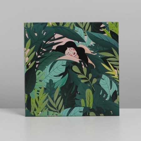 Gift folding box, packaging, “tropics”, 26 x 26 x 8 cm-4