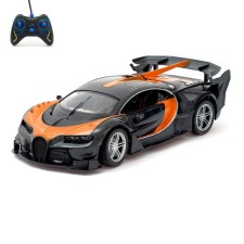 The radio -controlled “shyron” machine, doors open, works from batteries, color orange color
