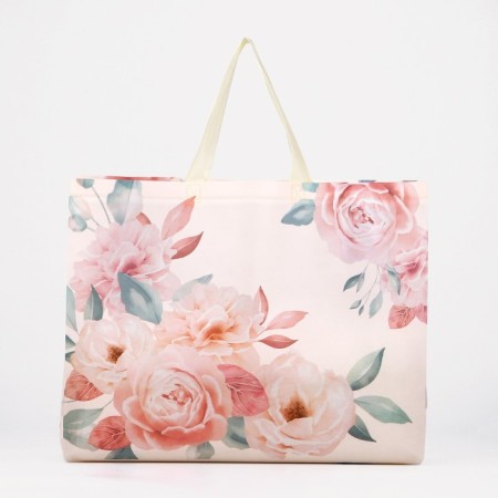 Household bag without fastening, beige color-1