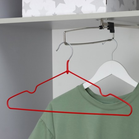 Hanger - clothes for clothes, 40 × 20 × 0.3 cm, red color