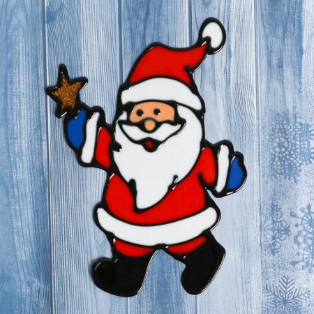 Glass Santa Claus with a star 9.5x14.5 cm