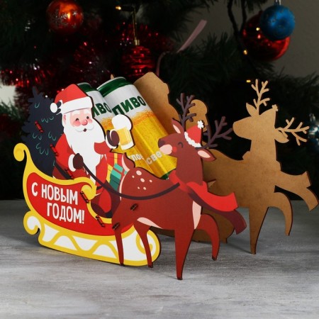 Organizer for bottles "Santa Claus in a sleigh"-5