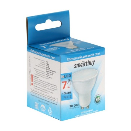 LED LED SMARTBUY, MR16, 7 W, GU10, 6000 K, cold white-4