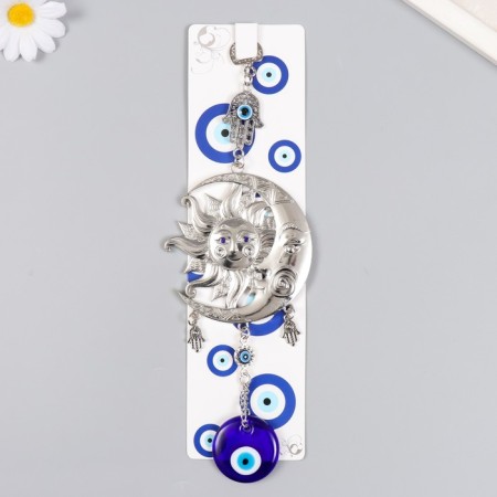 Suspension from the evil eye "Sun and month" + 3 pendants 25 cm-3
