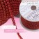 A chain with pearls, metal, plastic, 2 mm, SS6, 9 ± 1 m, red color red