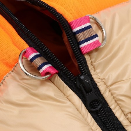 Lightning dog jacket, size 18 (ds 40 cm, fire 50 cm, ok 38 cm), beige with orange-8