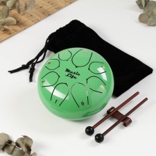 Musical instrument glucophone, green, 8 petals, 15 x 9 cm