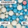 Sprinking confectionery "pearls" blue, silver, 20 g