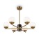 Suspended lamp Freya Fr5230PL-06BS Marble, 670x670x560 mm, E27, 6x60W, brass color