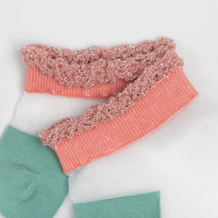 Women's socks glass minku pink/green color, size 36-37 (23 cm)-4