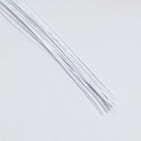 Floristic wire in a white paper braid, length 36 cm, 0.46 mm, set 20 pcs-1