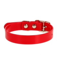 Collar from biotan, Osh 26-35 x 1.5 cm, red