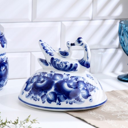 Pancake "Duck", D-24CM, H-20.5cm, Gzhel, 1 variety-6