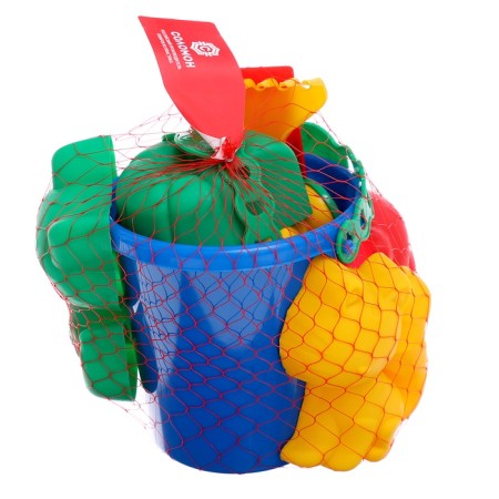 Set for playing in sand No. 113 (8 molds, scoop, watering can, rake, bucket) mix-11