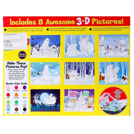 Collecting book New Year's "New Year" Flomasters 12 centers, 3D glasses, water bottle-12