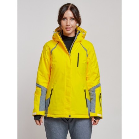 Ski jacket female winter, size 50, yellow color