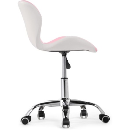 Computer chair Trizor Metal/Eco -leather, Chrome/Pink/White 53x53x69 cm-3