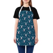 Apron of a kitchen with a fashionable “fashionable moose”, adjustable, size OS