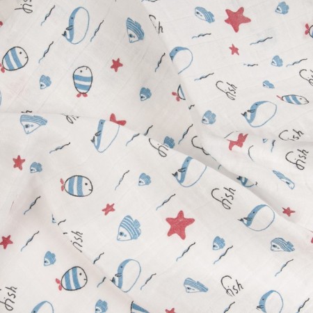 Muslim diaper, "stars and fish", size 120x120 cm-1