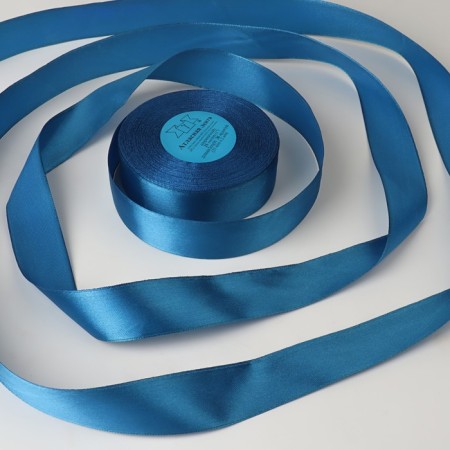 Satin tape, 25 mm × 33 ± 2 m, blue color No. 040