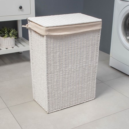 LadoM Belly basket "Classics", rectangular, 37 × 22 × 55 cm, white-4