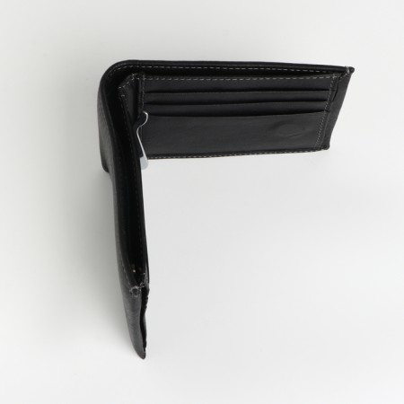 Male purse for magnet, clip for bills, separation for SIM cards, black color-3