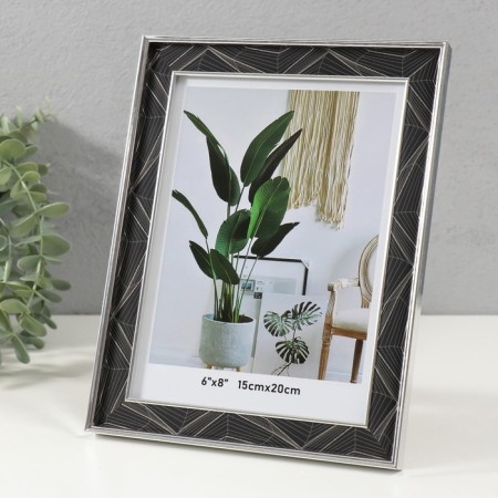 Photo frame plastic 15x20 cm "Abstraction from the Black lines" silver 1.5x18.6x23.6 cm-2