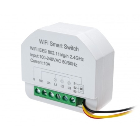 Mini Relay Powerswitch-M3 mini, 3 channels, 10 A, 220 V, 2.2 kW, white color