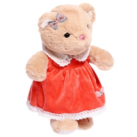 Soft toy "Bear" in a red dress, 30 cm-1