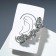 Earring "Kaff" rhinestones with rhinestones, white color in silver