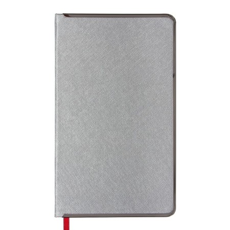 Diaumer Lowed A5, 136 Bridge sheets, artificial leather cover, metal edging, lies, silver-2